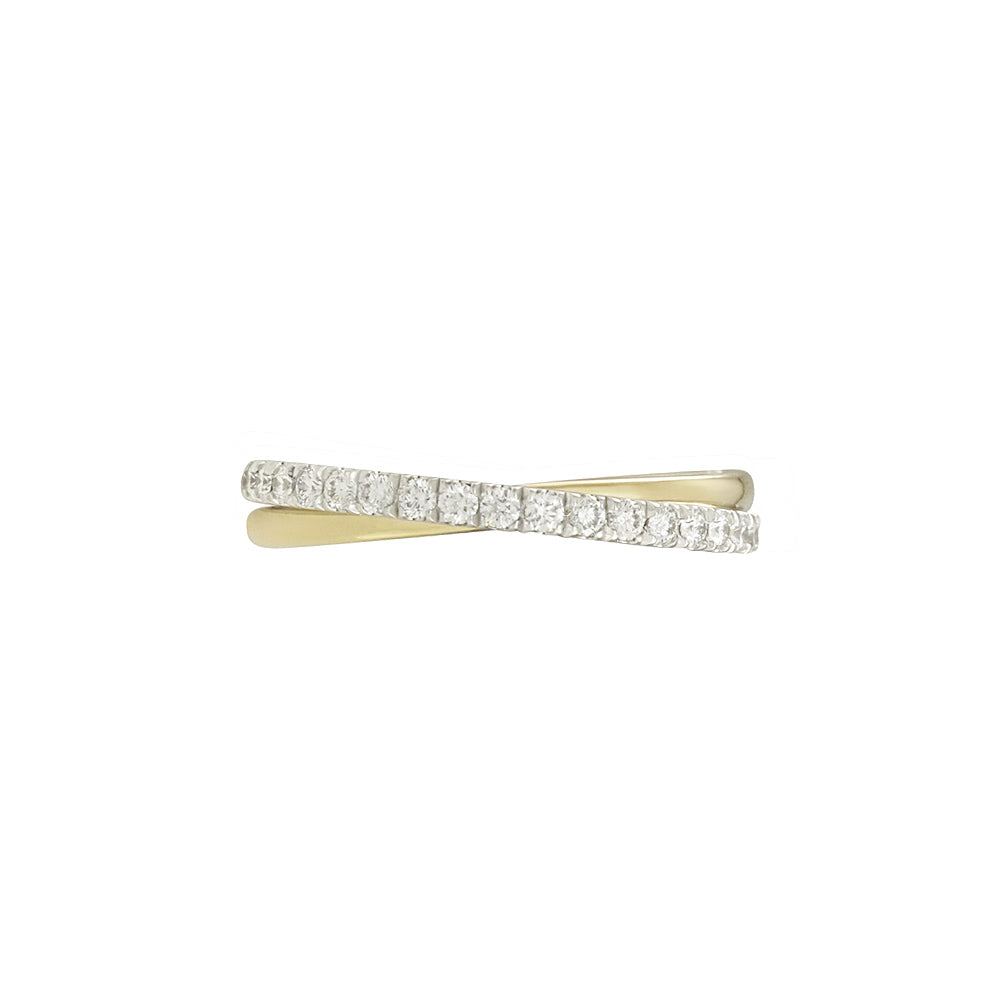 Two Tone Criss Cross Wedding Band for Wendy