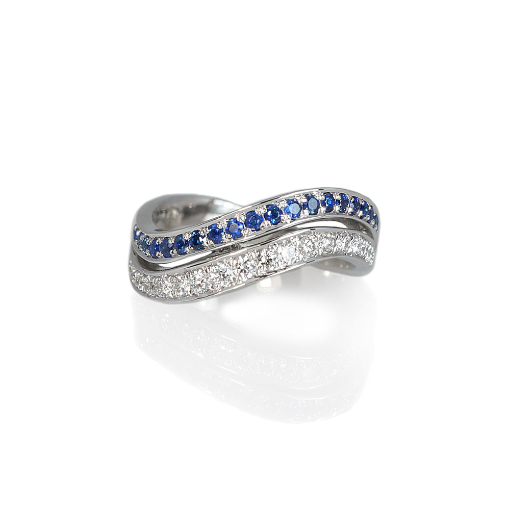 Whitney Sapphire And Diamond Wedding Band