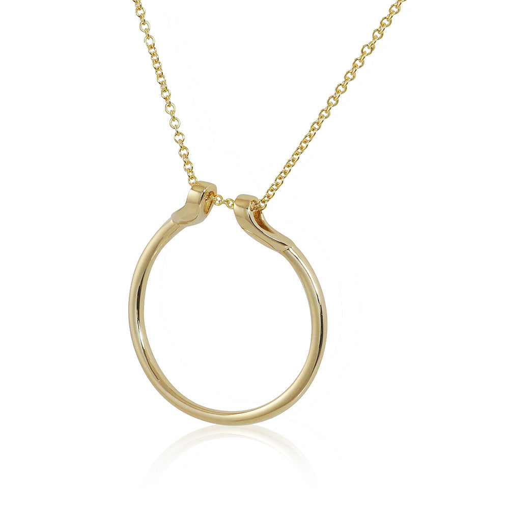 Yellow Gold Modified Ring Holder Necklace