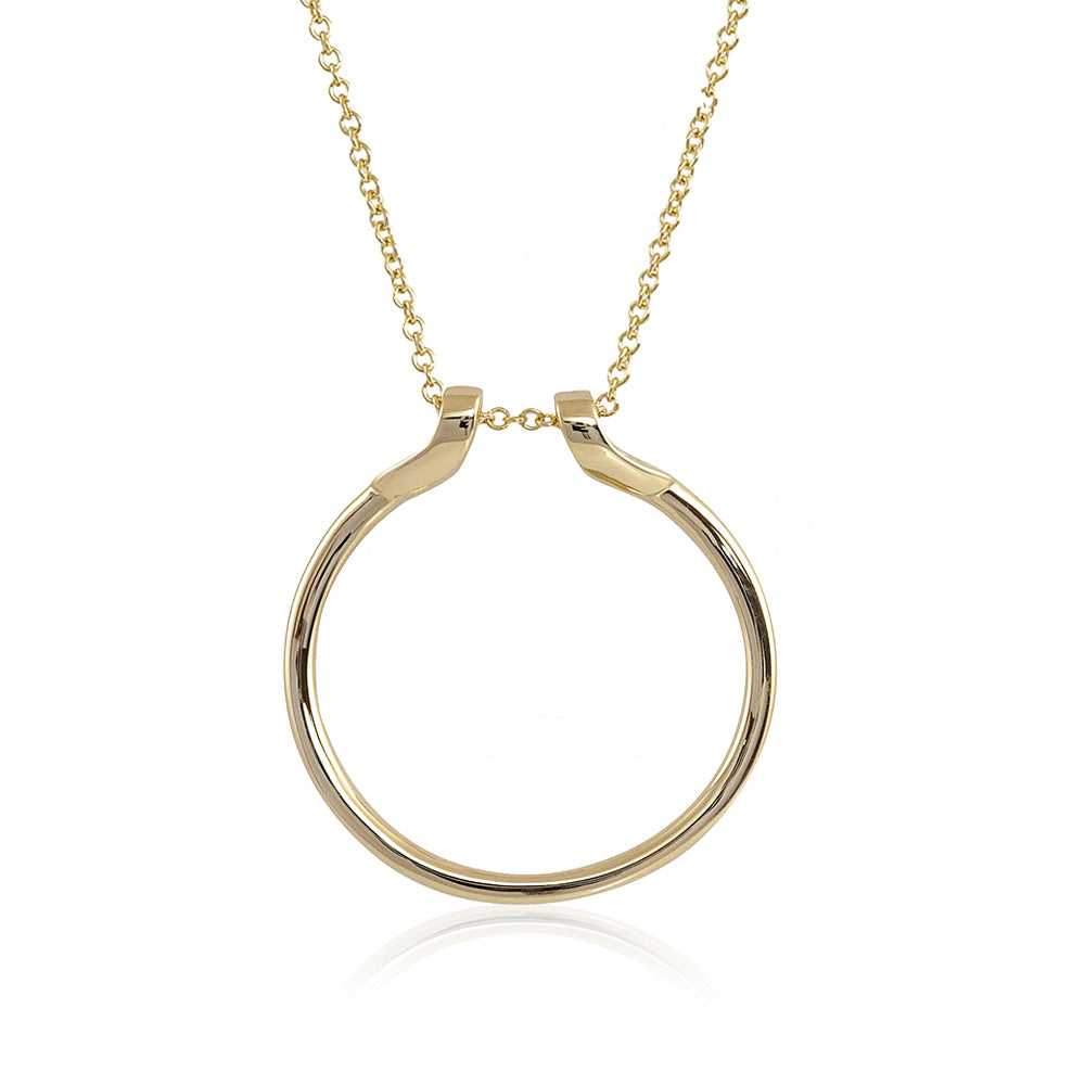 Yellow Gold Modified Ring Holder Necklace