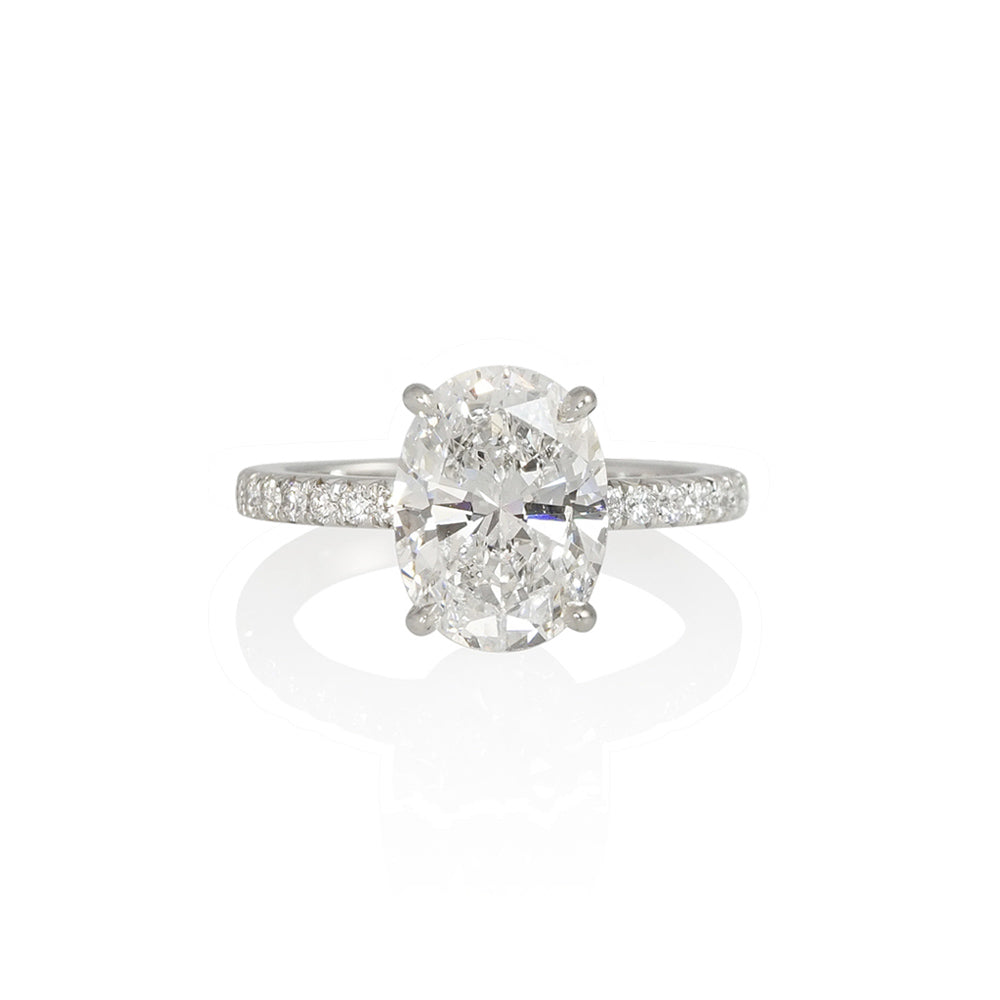 Oval Diamond Engagement Ring with Diamond Collar™ for Yana