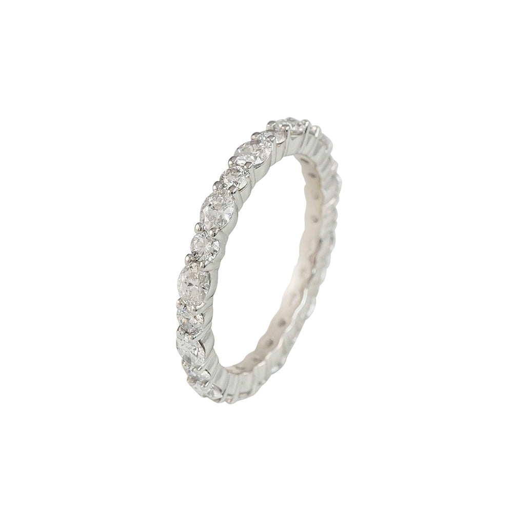 Oval and Round Diamond Eternity Ring for Yana