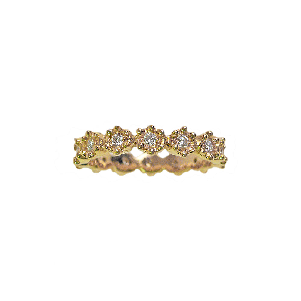 Yellow Gold Britt Flower Diamond Band