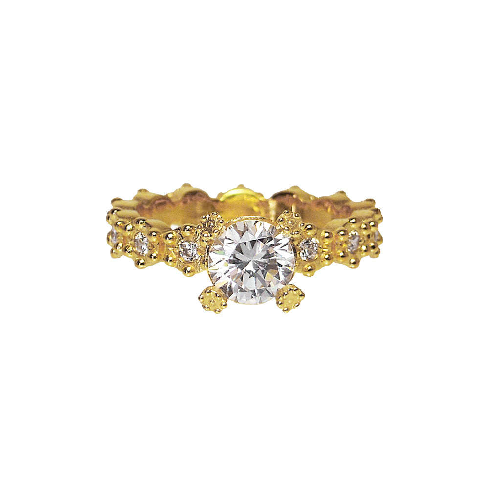 Yellow Gold Britt Flower Engagement Ring