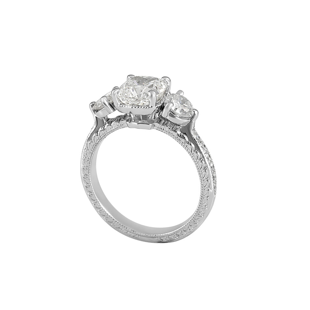 Adrienne Three Stone Engagement Ring