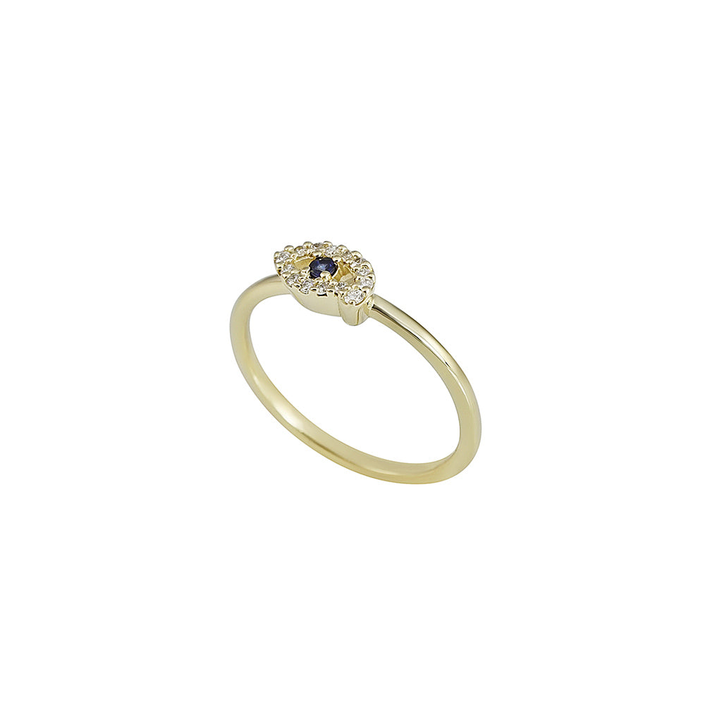 Diamond and Sapphire Eye Ring by Cynthia Britt