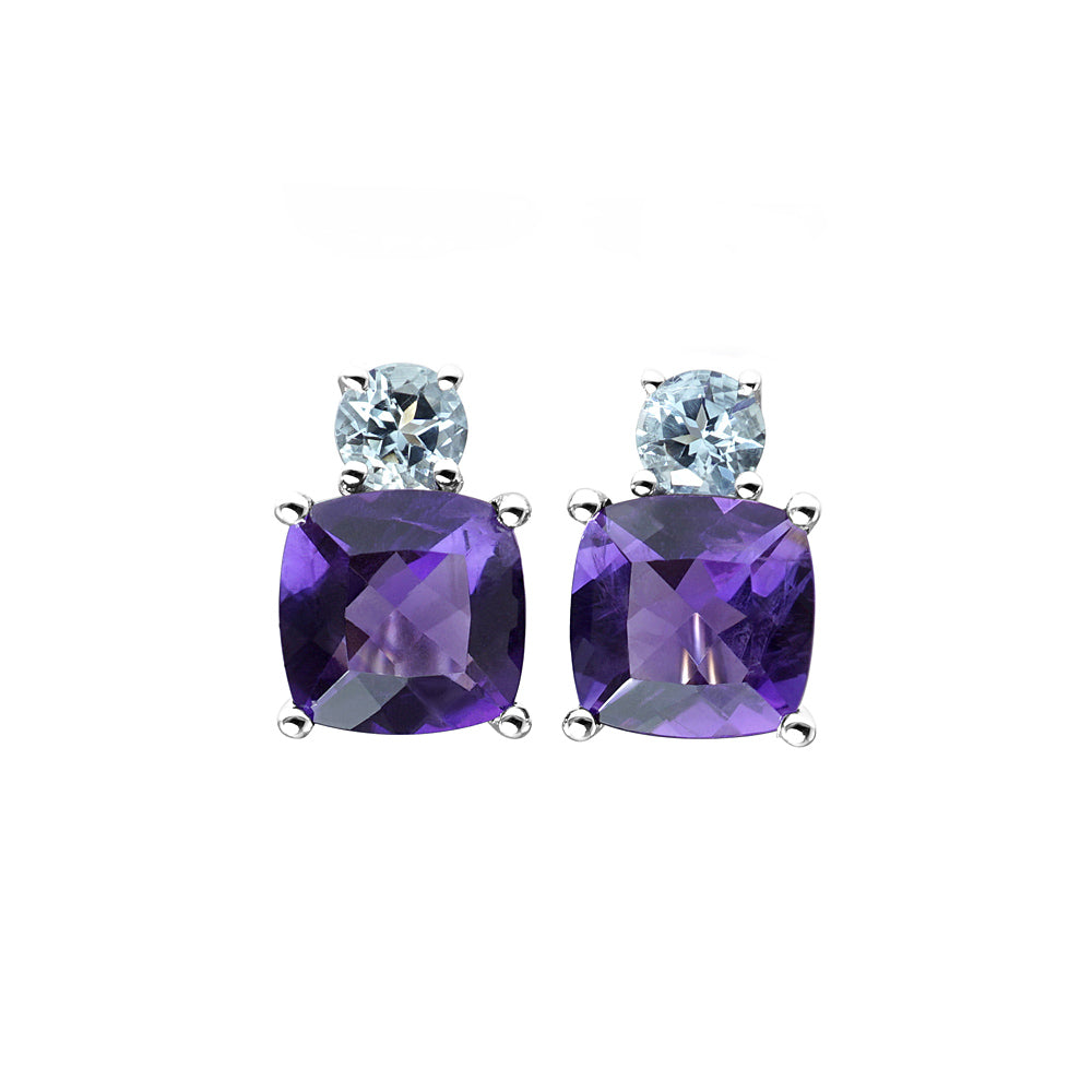 Amethyst and Aqua Earrings