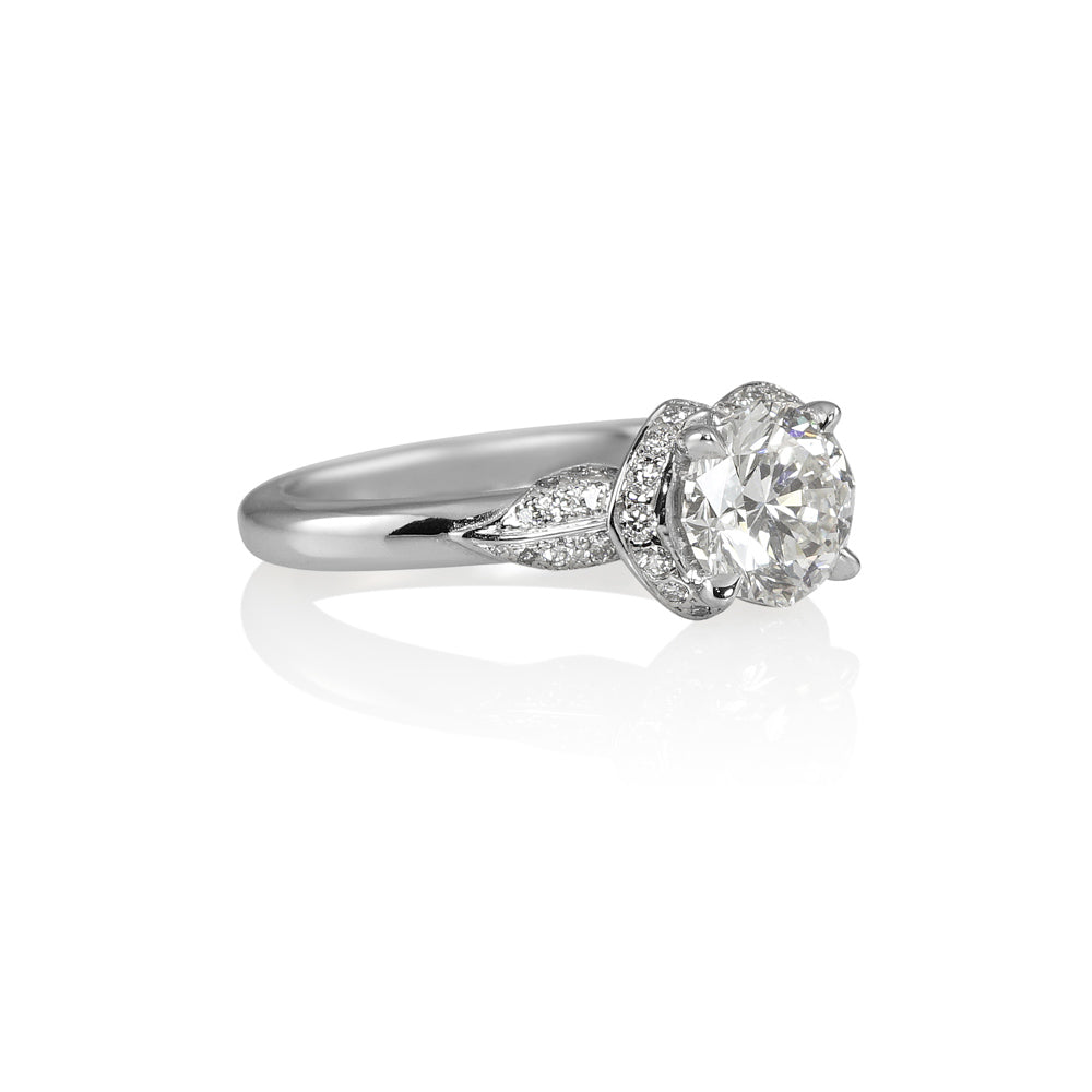 Andi Flower Petal Diamond Engagement Ring