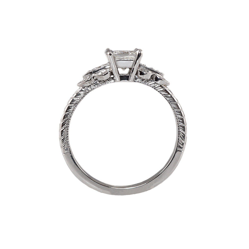 Anja Princess Cut Diamond Engagement Ring With Engraving