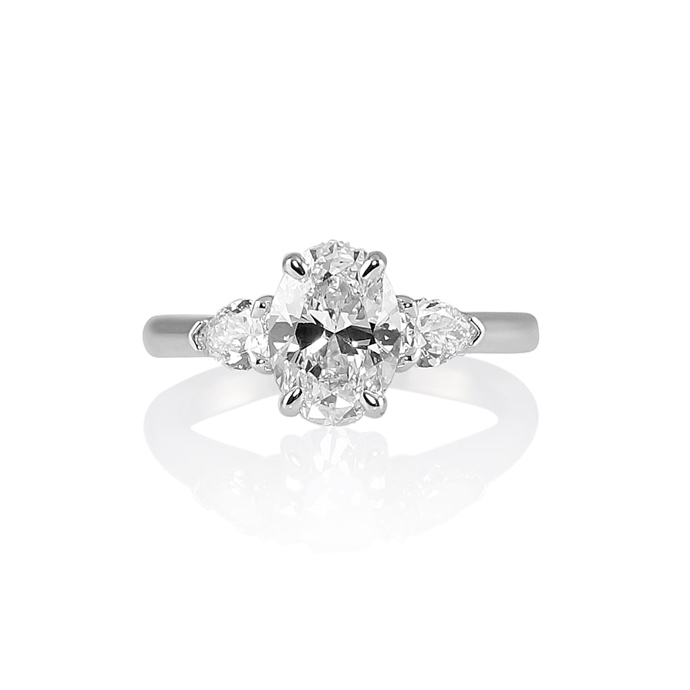 Anne Marie Oval and Pear Diamond Engagement Ring