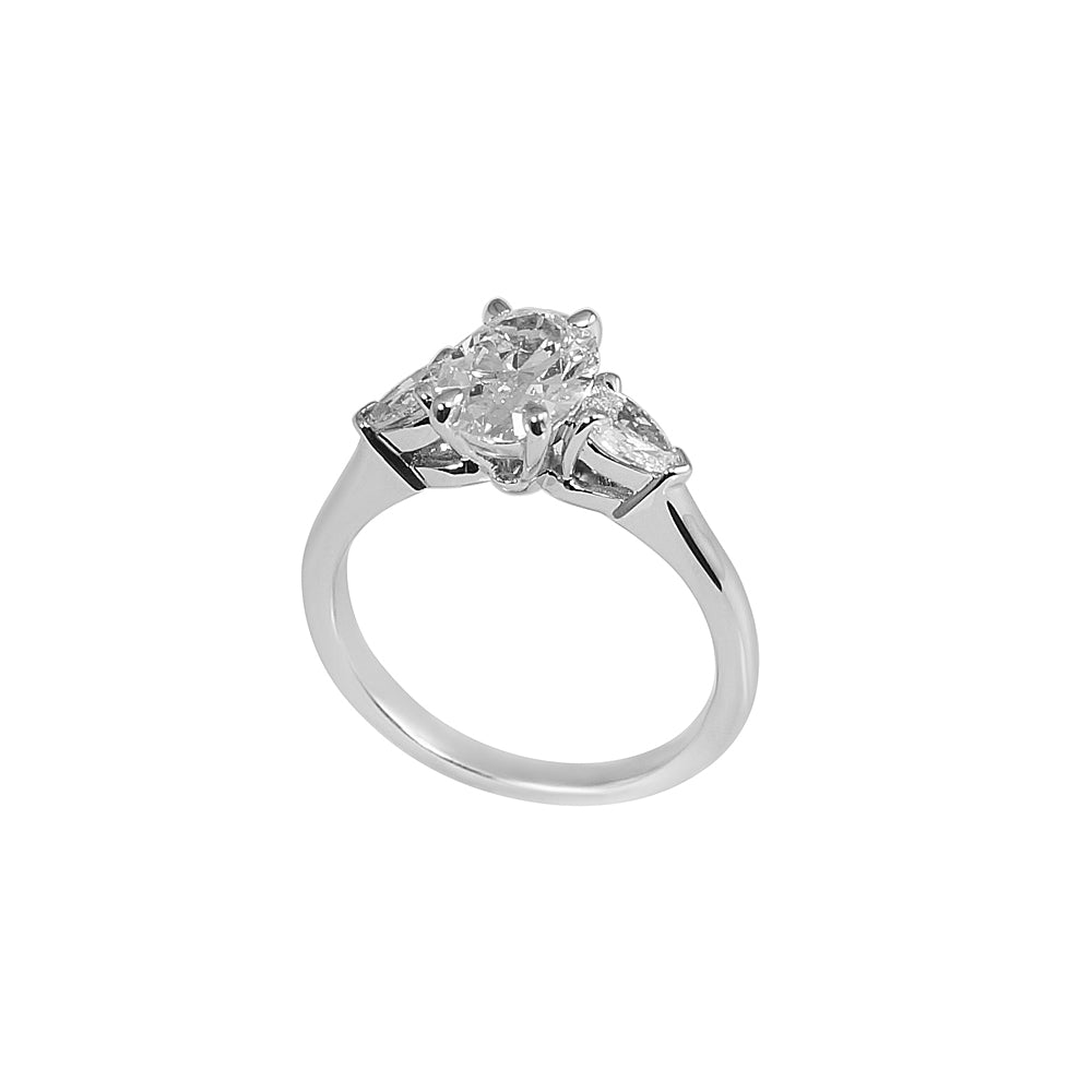 Anne Marie Oval and Pear Diamond Engagement Ring