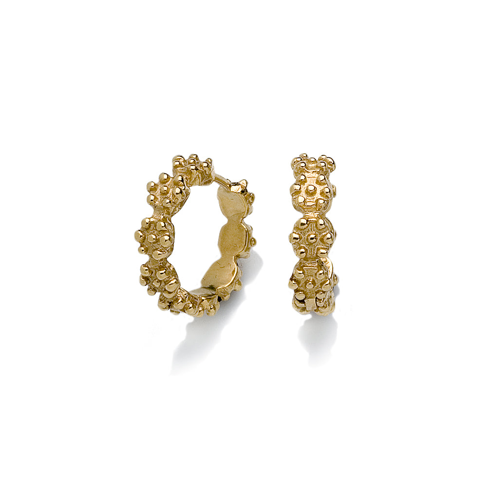 Britt Flower Gold Hoops Small Size