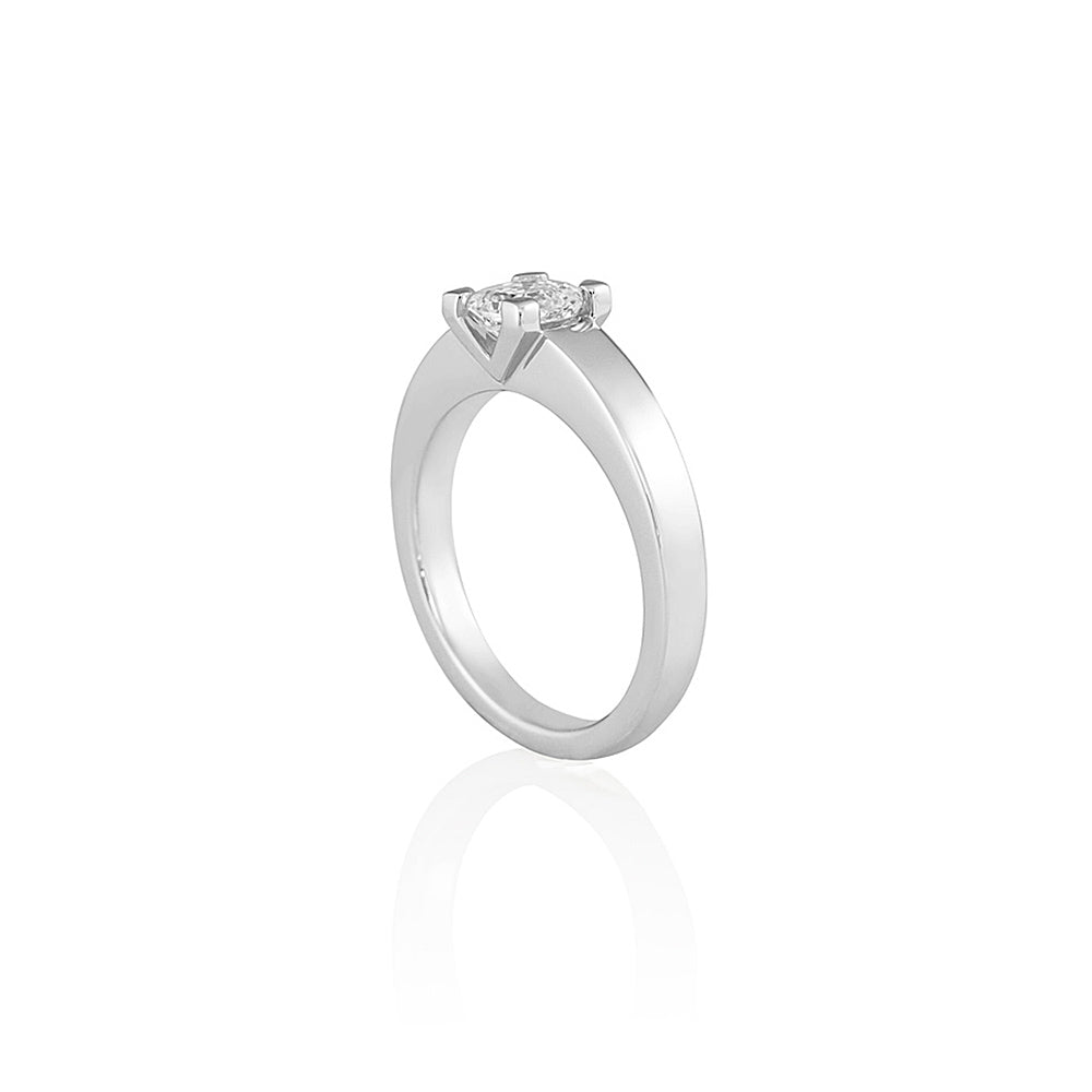 Britt V Asscher Cut Solitaire Engagement Ring