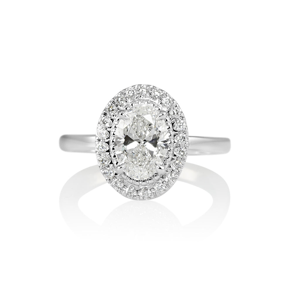 Brittany Oval Diamond Halo Engagement Ring