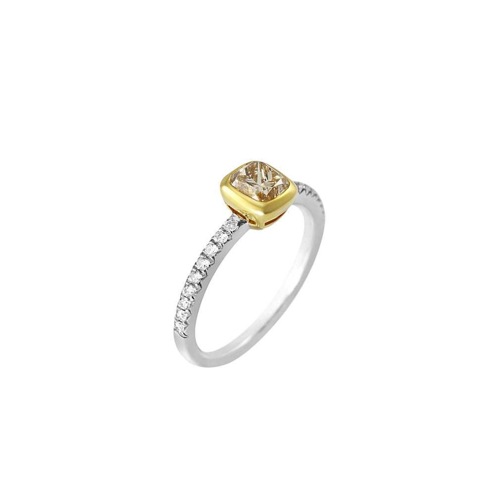 Champagne Diamond Ring with Diamond Band