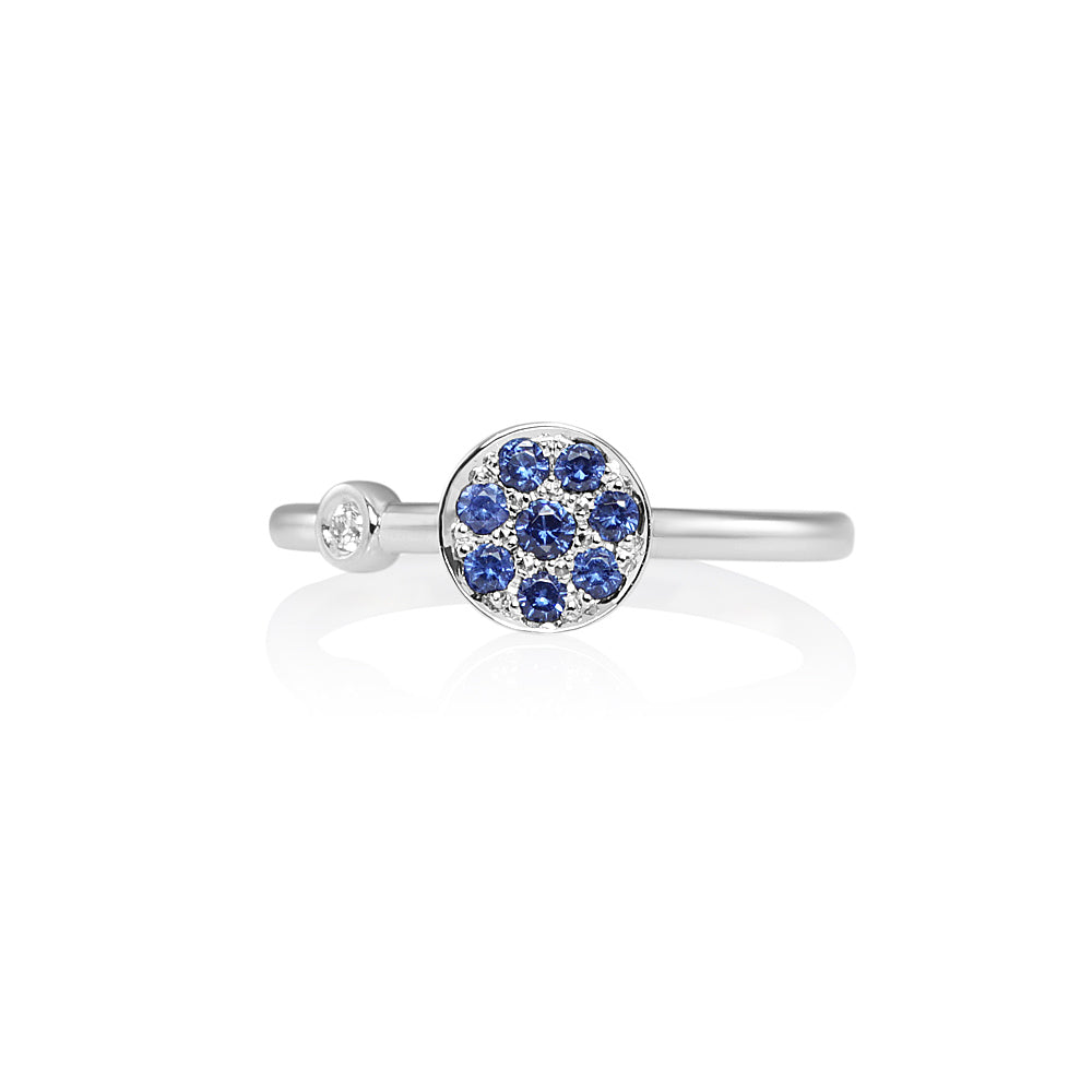 Christina Sapphire Disk Ring with Diamond