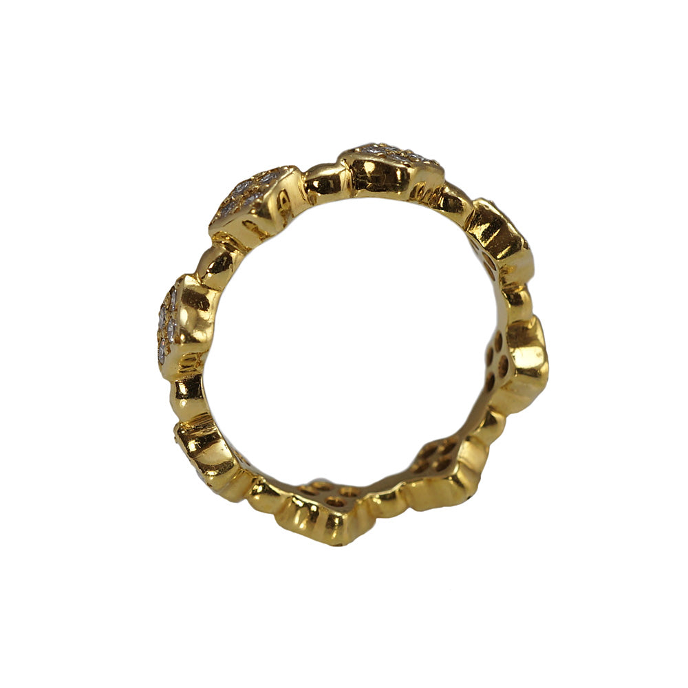 Clover Diamond Eternity Band in 18K Yellow Gold