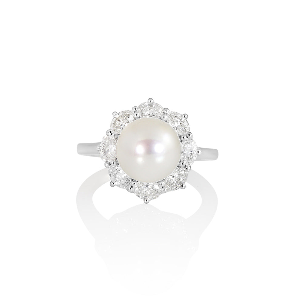 Dayna Pearl and Diamond Halo ring