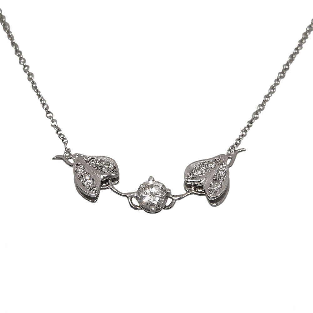 Diamond Vine Necklace in 14K White Gold