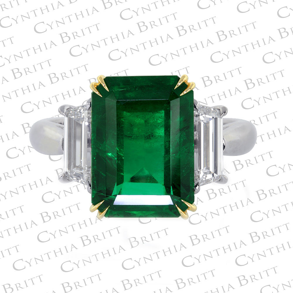 4.56 Carat Emerald And Diamond Ring