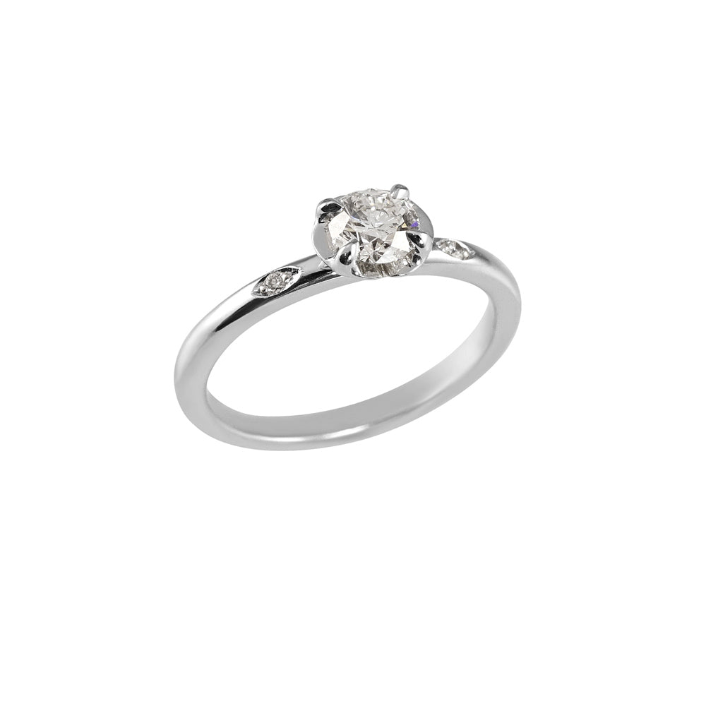 Florencia Flower Solitaire Engagement Ring