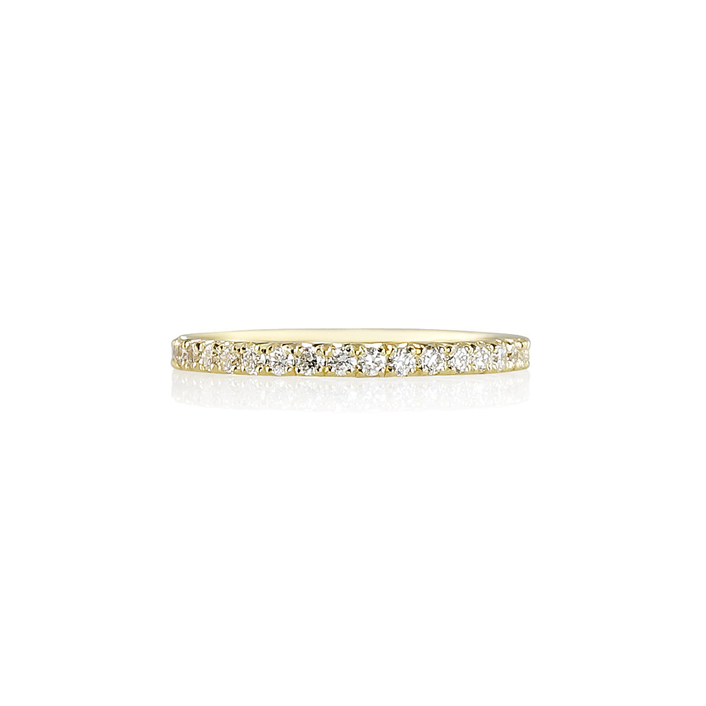 French Set Yellow Gold Diamond Wedding Band