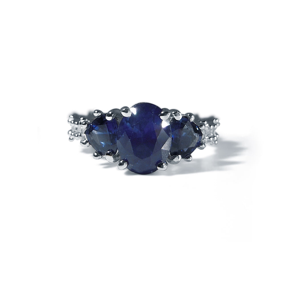 Genevieve Sapphire Flower Engagement Ring