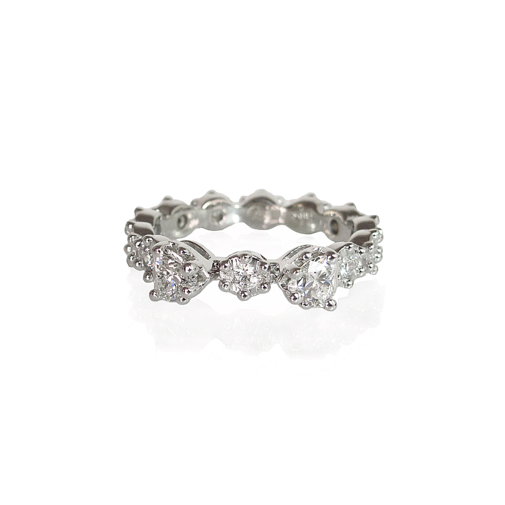 Genevieve Hearts and Flowers Diamond Wedding Band