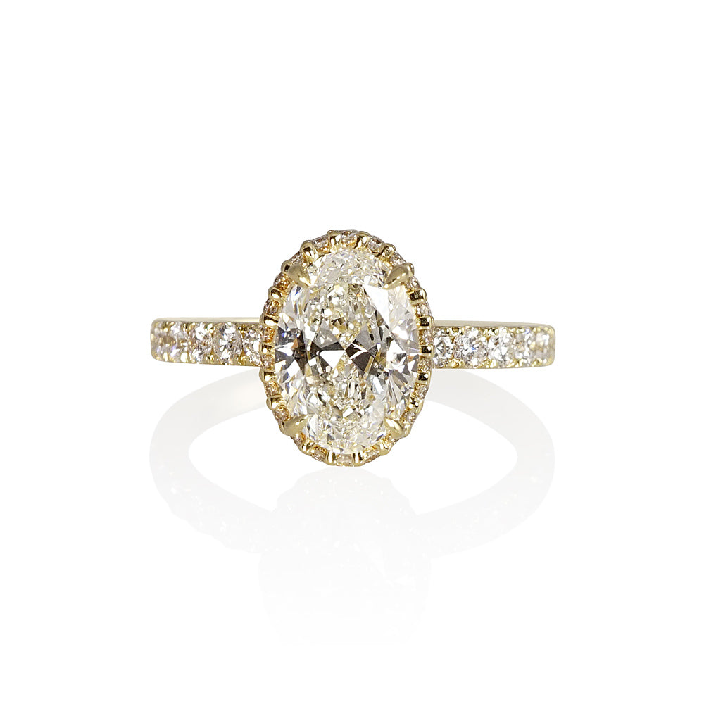 Gordon Oval Diamond Yellow Gold Engagement Ring