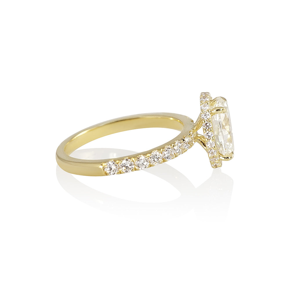 Gordon Oval Diamond Yellow Gold Engagement Ring