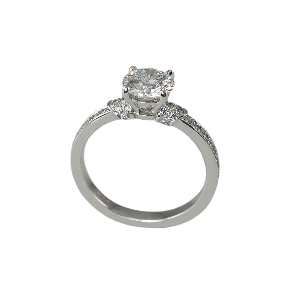 Hailey Solitaire Diamond Band Engagement Ring