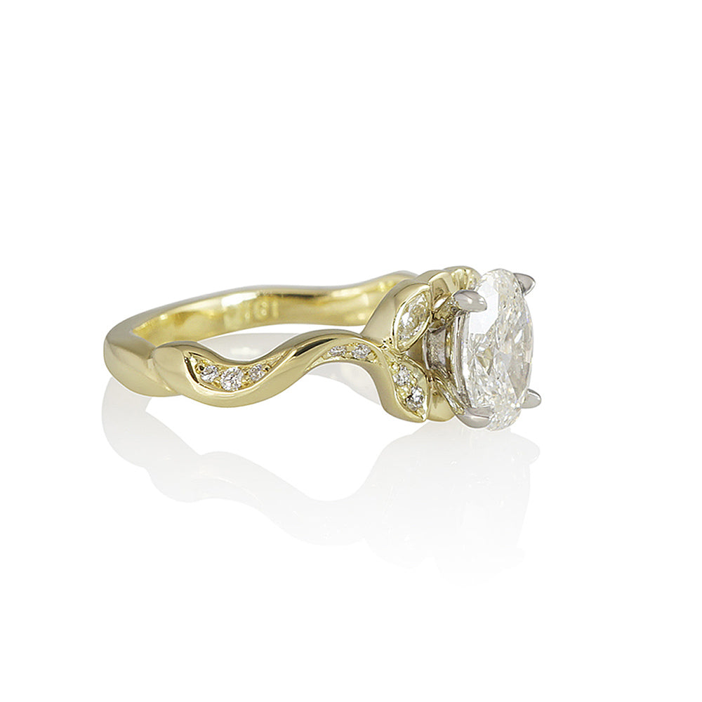 Vine Inspired Engagement Ring with Oval Diamond for Jamie