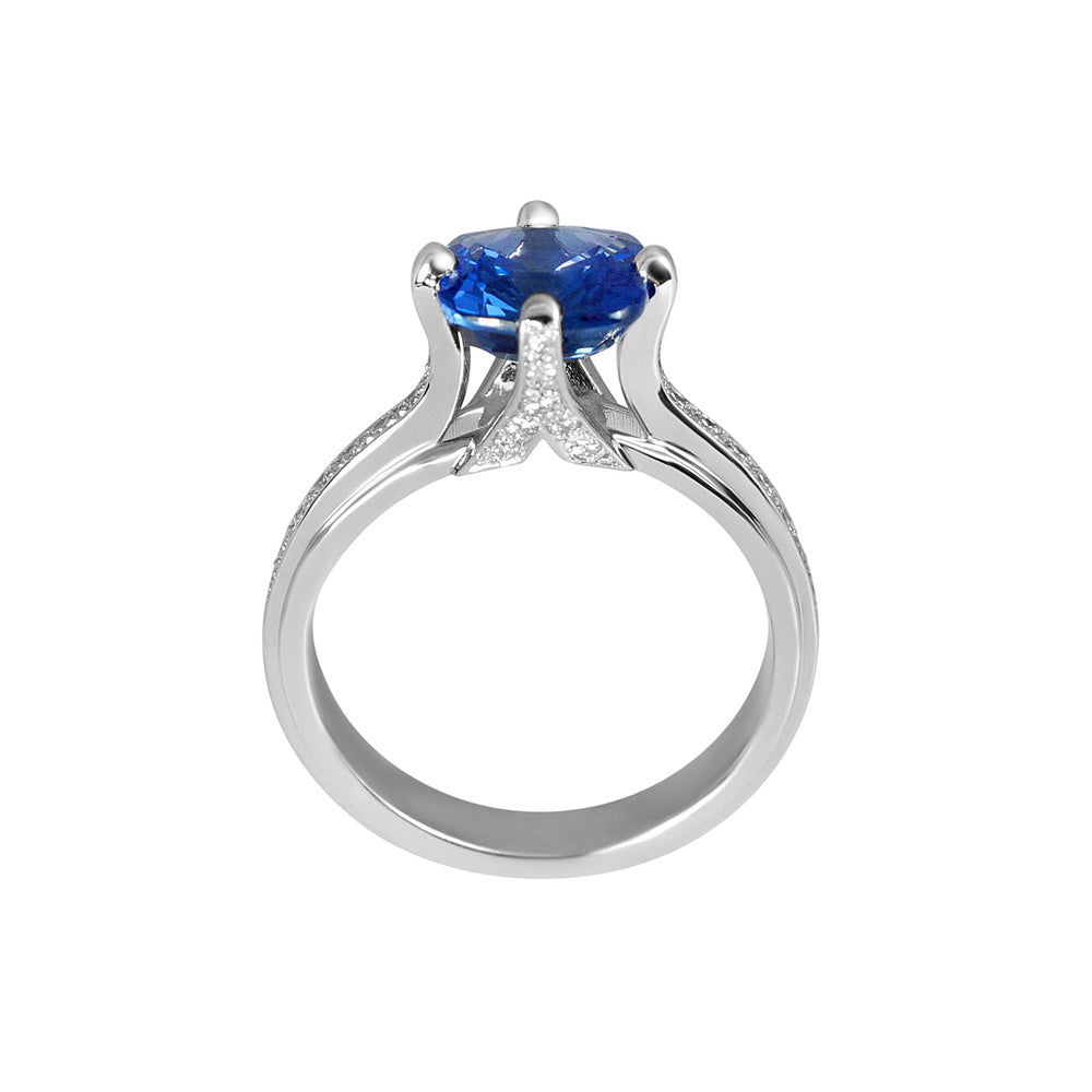 Cynthia Britt "No Basket"™ Sapphire and Diamond Engagement Ring for Jennifer