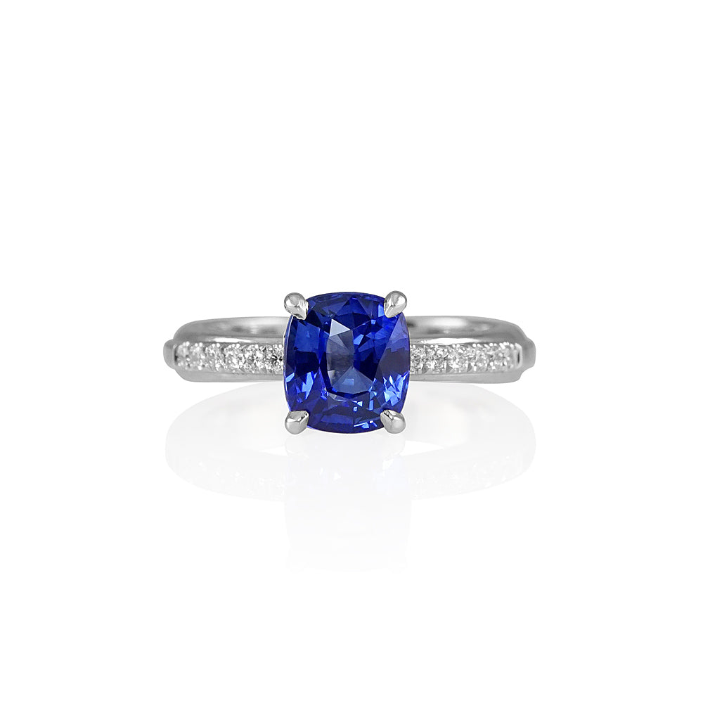 Kaitlin Sapphire and Diamond Engagement Ring