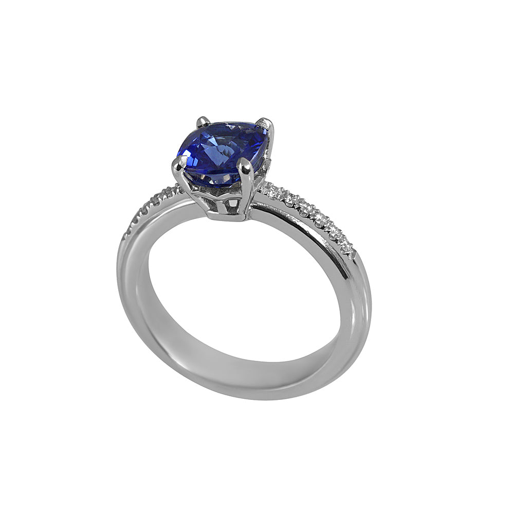 Kaitlin Sapphire and Diamond Engagement Ring