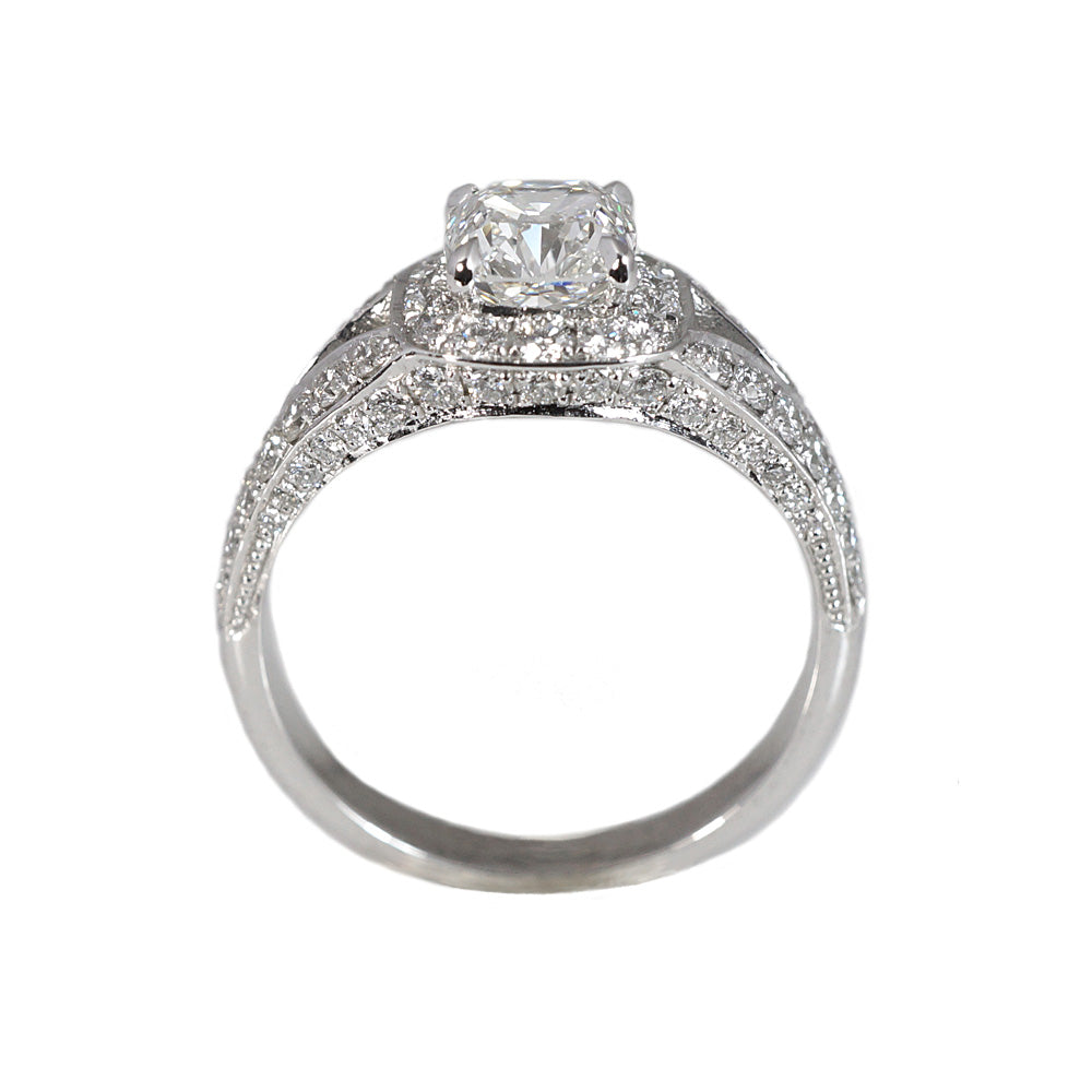 Karen Split Shank Halo Diamond Engagement Ring