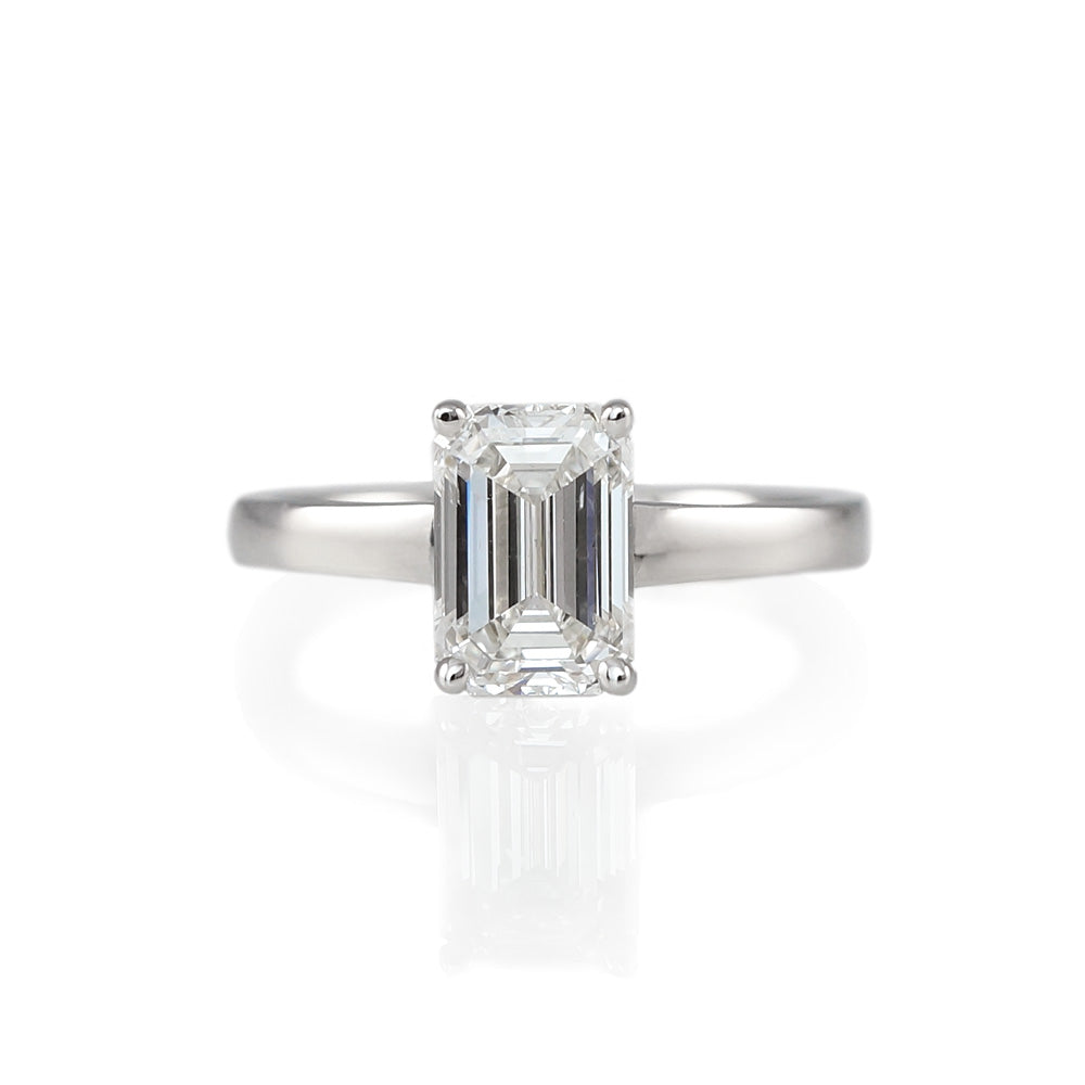 Katherine Emerald Cut Solitaire Engagement Ring