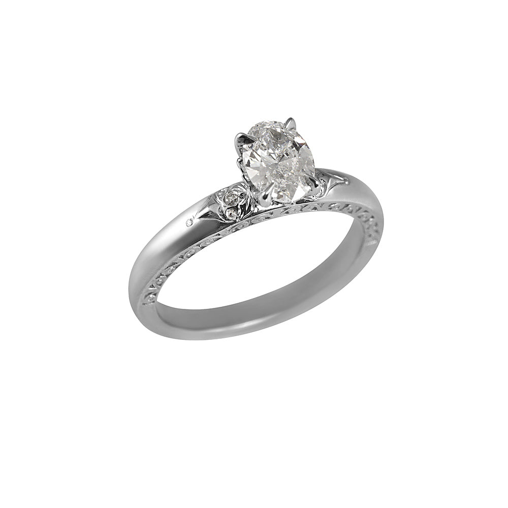 Kathleen Platinum Oval Diamond Engagement Ring