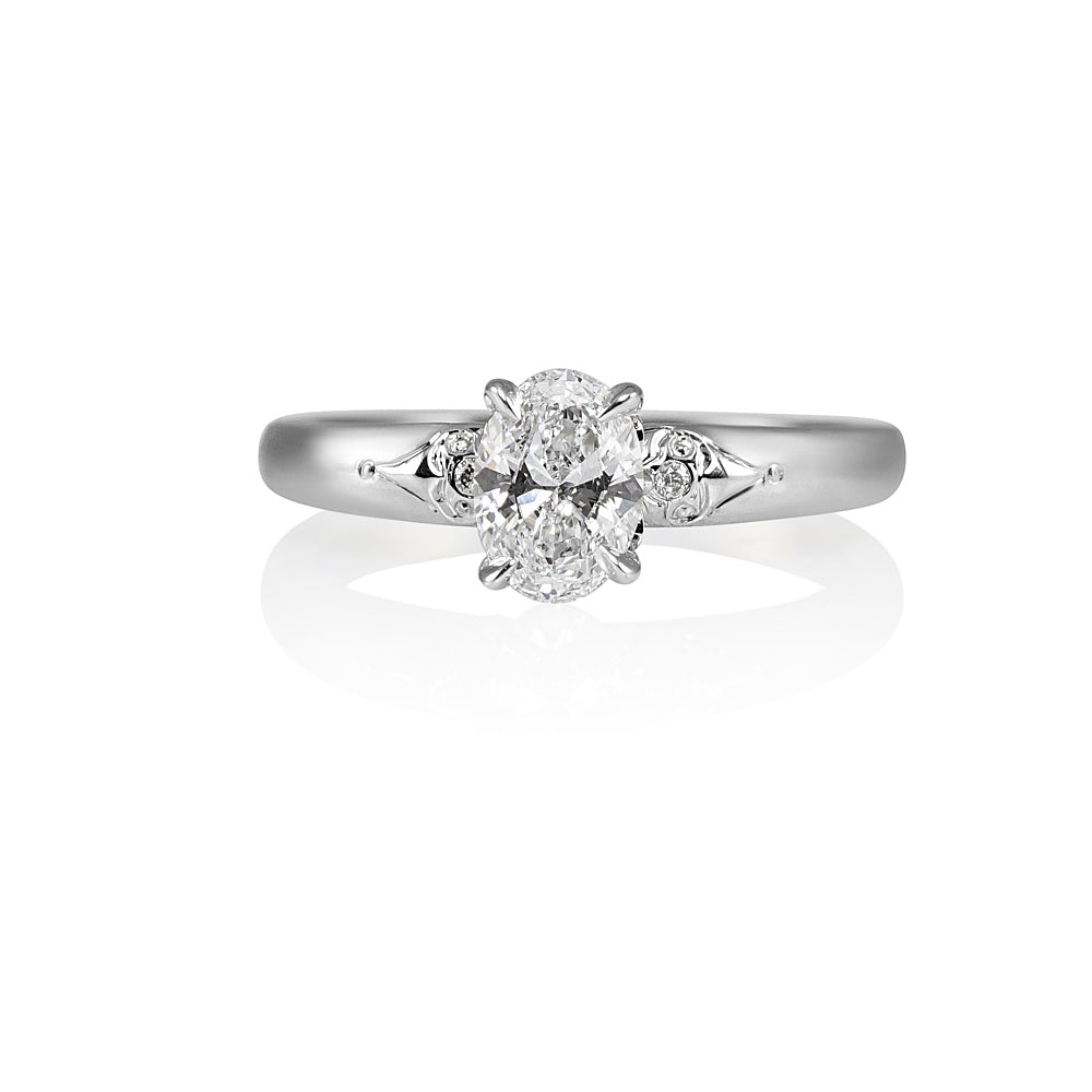 Kathleen Platinum Oval Diamond Engagement Ring