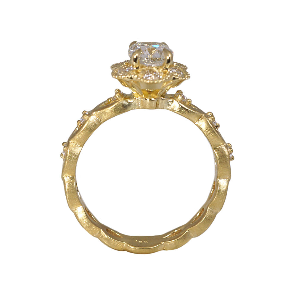 Kelsey Floral Yellow Gold Engagement Ring