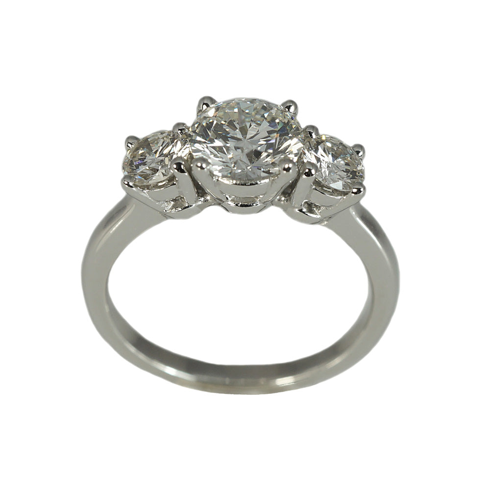 Kelsey Three Stone Platinum Engagement Ring