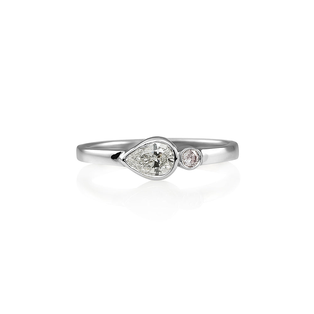 Lauren Pink Diamond And Pear Shape Diamond Ring