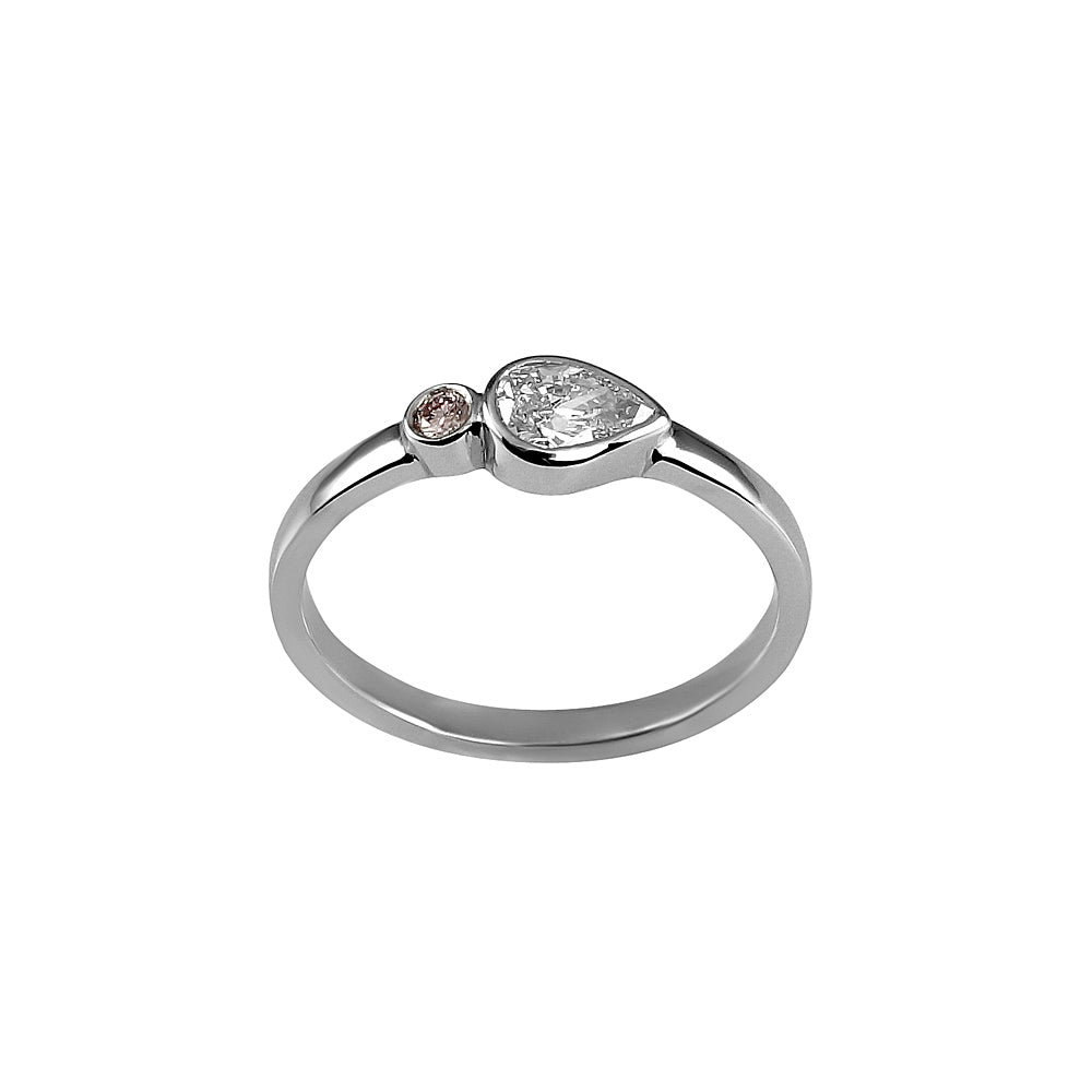 Lauren Pink Diamond And Pear Shape Diamond Ring