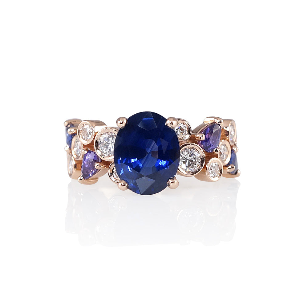 Linda Sapphire And Diamond Bubbles Ring