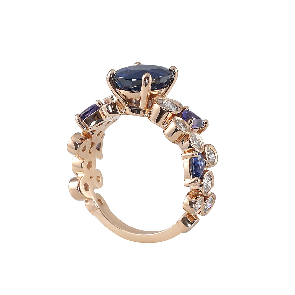 Linda Sapphire And Diamond Bubbles Ring