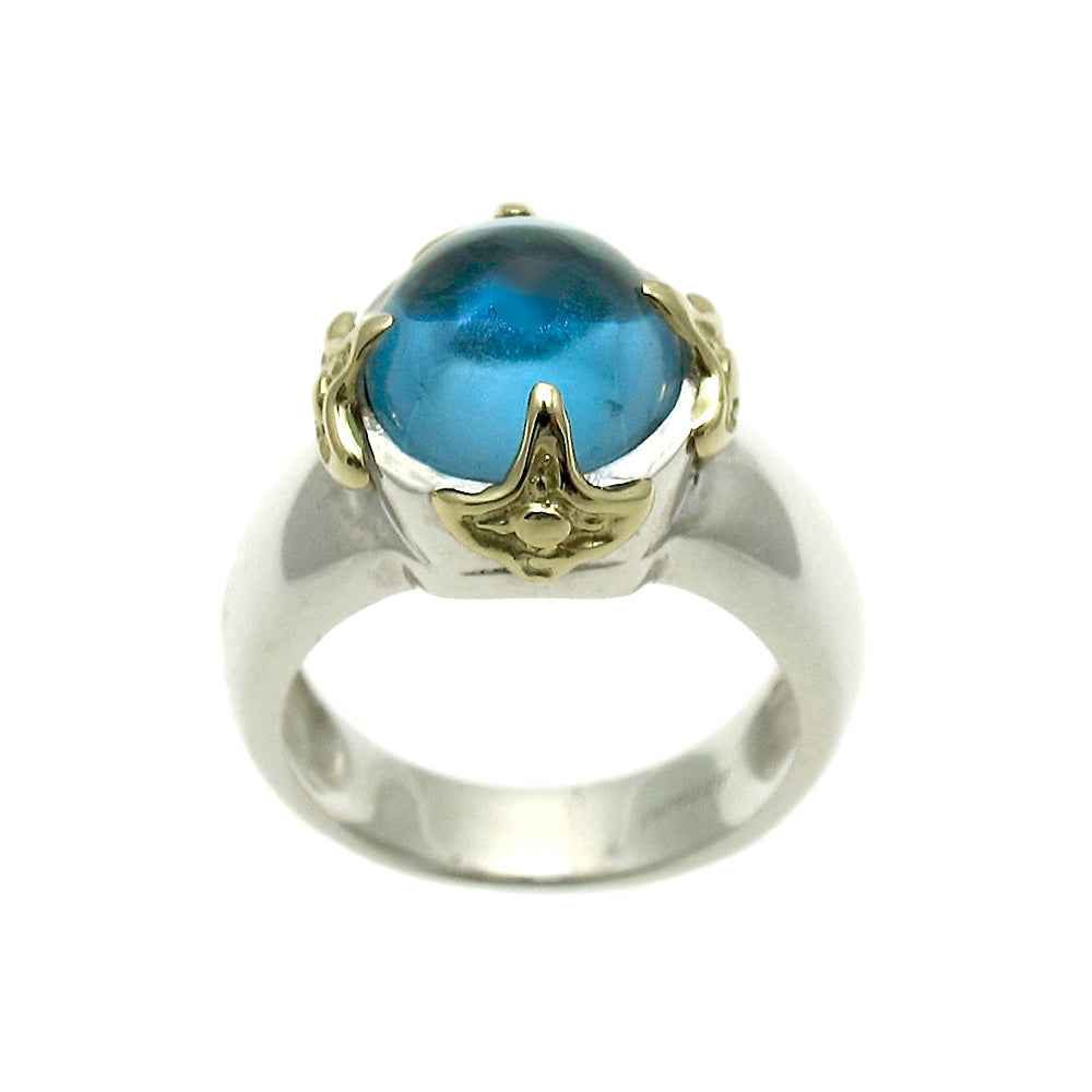 LUV Moods Blue Topaz Cabochon Ring