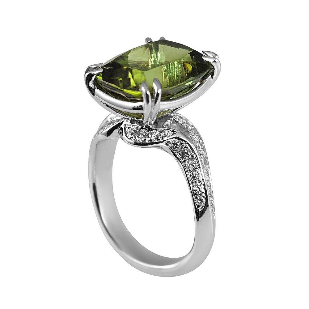 Marcy Green Tourmaline And Diamond Engagement Ring