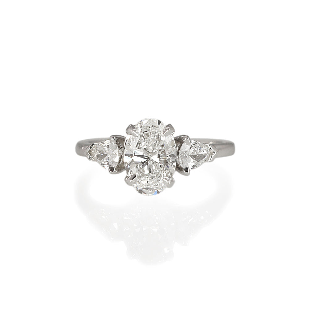 Mary Oval and Pear Diamond Engagement Ring