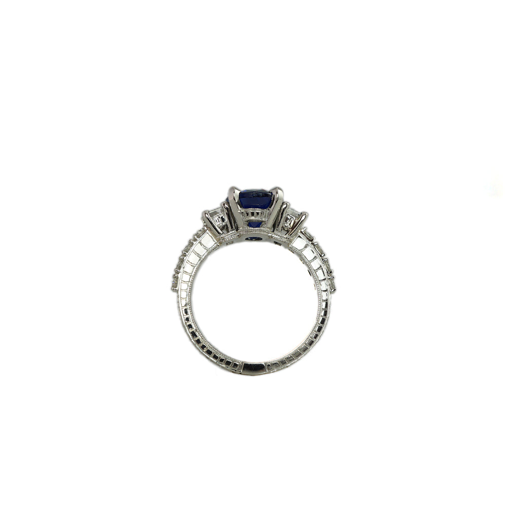 Nicole Sapphire and Diamond Engagement Ring