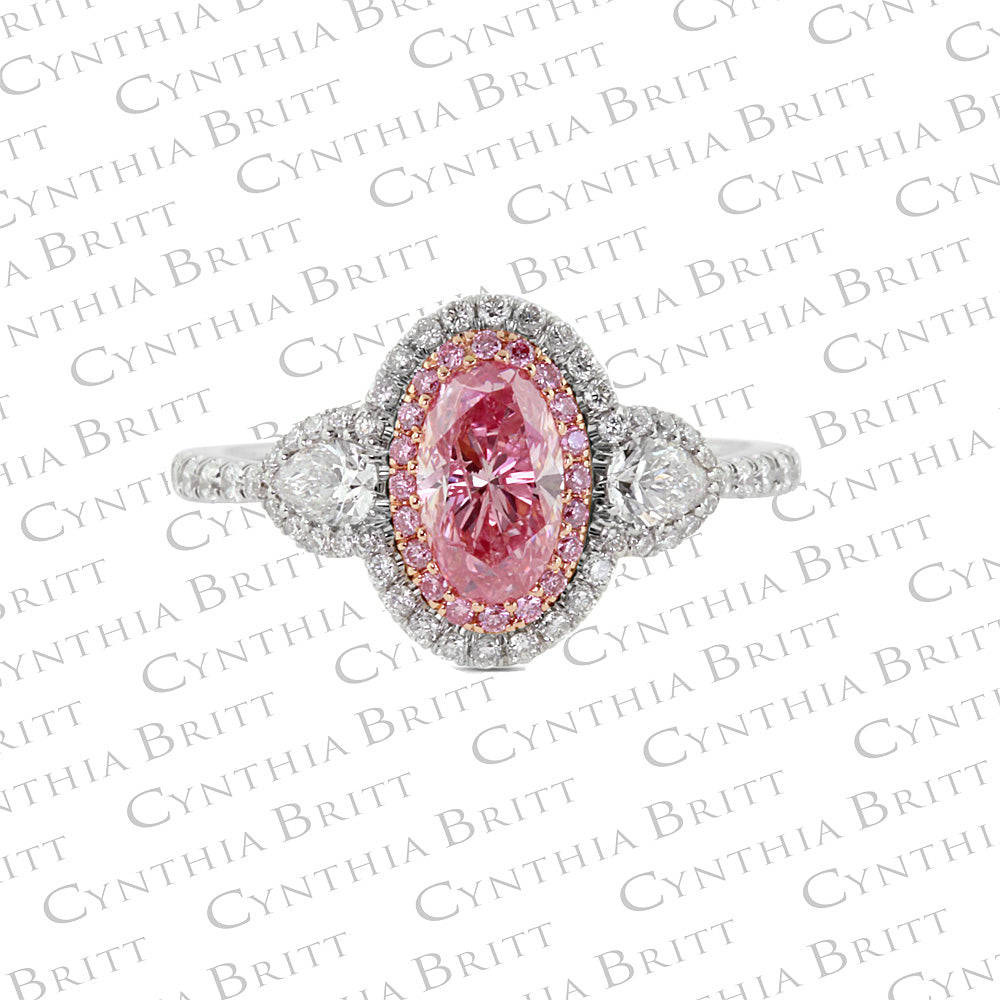 Argyle Pink Diamond and Colorless Diamond Ring